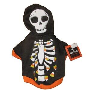 Halloween Dog Costume Skeleton Candy Corn Size XS NEW